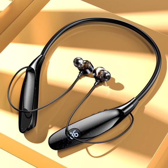 Wireless Earphone, Hwkond Hanging Neck 5.3 Bluetooth Magnetic Adsorption Low Latency Long Battery Life Sports Wireless Bluetooth Earphones, Black, Up to 60% Off