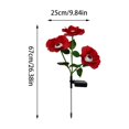 thumbnail image 3 of Solar Halloween Rose Stake Lights, Outdoor LED Garden Decor With 3 Eyeball Rose Flowers, Auto‑On Night Lighting, Waterproof Landscape Ornament For Yard Pathway Lawn Halloween Party, 3 of 6