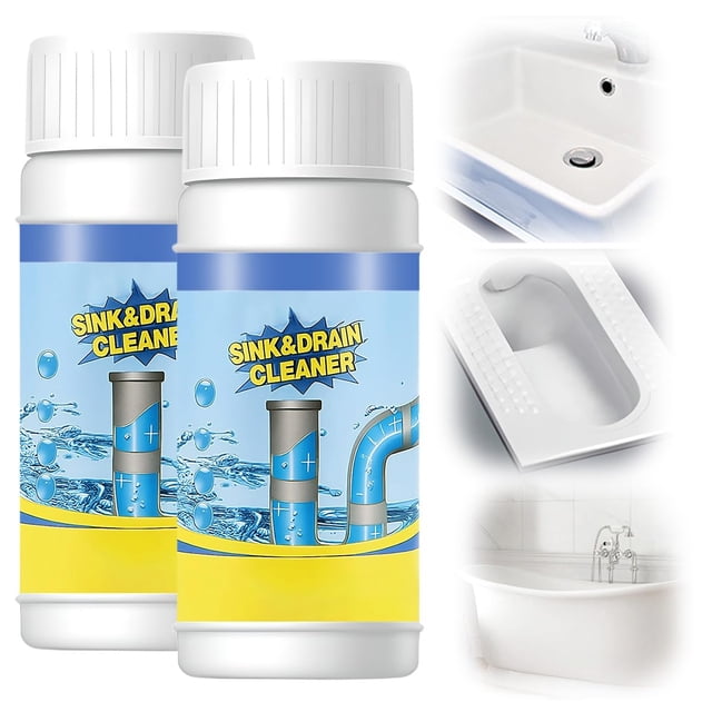 Polvo Limpiador de Desagues Espumoso para Fregaderos de Cocina y Baño, Removedor de Obstrucciones de Tuberías, 110g