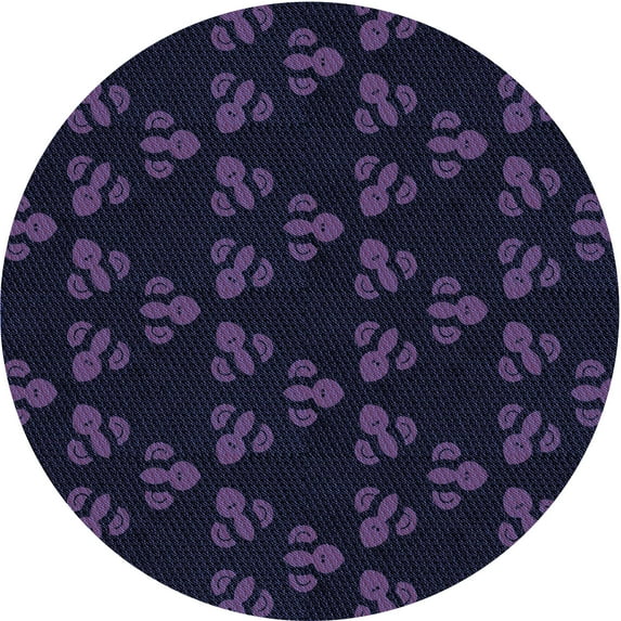 Ahgly Company Machine Washable Indoor Round Transitional Midnight Gray Area Rugs, 5' Round