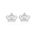 thumbnail image 7 of BEBERLINI Women Stud Earrings Cubic Zirconia Silver Plated Brass Fashion Jewelry Crown, 7 of 7