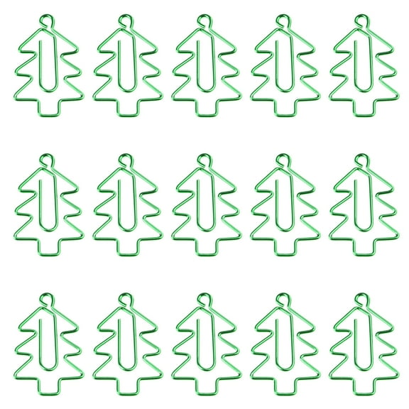15x Star on Christmas Tree Shaped Paper Clips Planner Clips Christmas Gift Bookmarks Paper Clips Decorative Paperclip