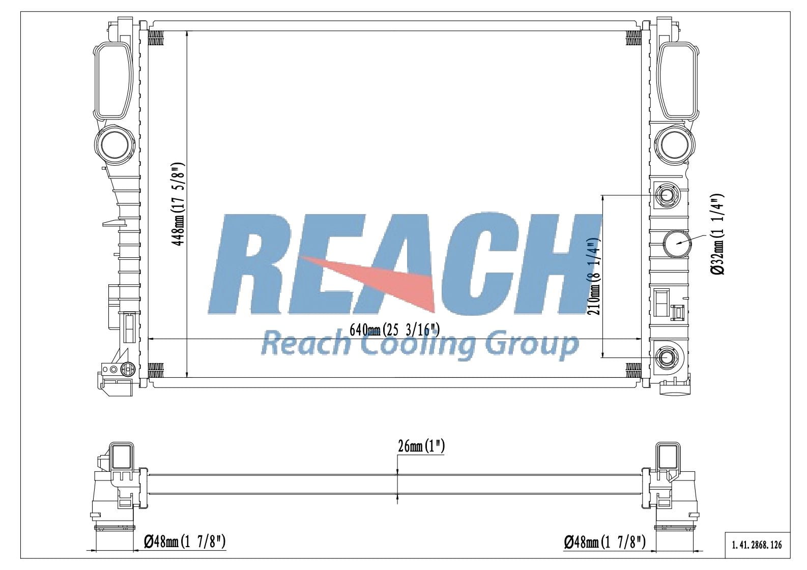 REACH Radiator 41-2868 for 06-03 Mercedes-Benz E320; 09-06 Mercedes-Benz E350
