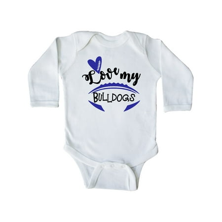

Inktastic Love My Bulldogs Football Gift Baby Boy or Baby Girl Long Sleeve Bodysuit