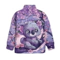 thumbnail image 5 of Uorisanigo Girls' 1/4 Zipper Sweatshirts Oversized Purple Flowers Koala Quarter Zip Pullover Jacket Fall Spring Outfits Clothes Long Sleeve Pullover Top Athletic Shirts Outerwear, 5 of 7