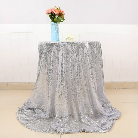 Cagogo under $5 Sequin Tablecloth, Round Sequin Tablecloth, Glitter Party Tablecloth, Sparkling Round Tablecloth, Wedding Birthday Tablecloth, Holiday Party Tablecloth, Decorative Table Cover