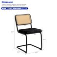 thumbnail image 6 of Smilegend Set of 2 Mid Century Modern Dining Chairs, Velvet & Rattan Accent Chairs with Chrome Legs, Stackable Kitchen Living Room Chairs with Breathable Backrest, Upholstered for Comfort (Black), 6 of 7