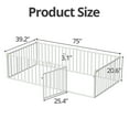 thumbnail image 4 of Twin Size Floor Bed for Kids and Toddlers, Metal Montessori Floor Bed with 21.7" High Full-Length Fence and Door, Safety Montessori Bed Frame for Kids Girls and Boys, No Slats Supports, White, 4 of 7