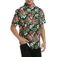 thumbnail image 4 of HDE Mens Hawaiian Christmas Button Down Shirts S-5XL Short Sleeve Tropical Shirt Tropical Santa - XL, 4 of 6