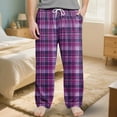 thumbnail image 2 of Caqnni Mens Sweatpants with Pockets Fashion Drawstring Elastic Waist Solid Color Casual Sweat Length Pants Open Bottom(A-Purple,M), 2 of 8
