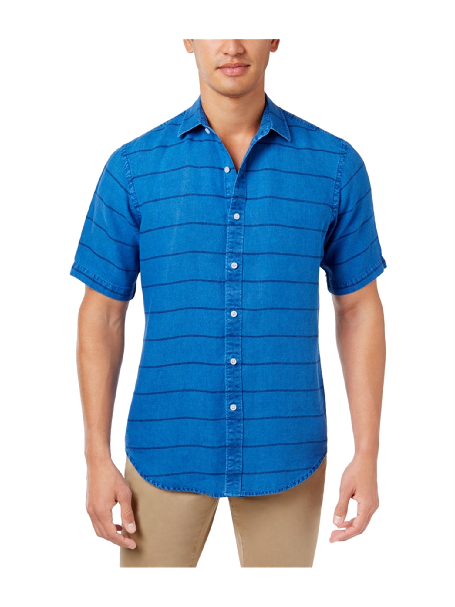 Club Room Mens Garment Dyed Button Up Shirt blue L Walmart Canada