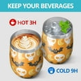 thumbnail image 4 of Halloween Pattern 12oz Stainless Steel Insulated Wine Tumbler with Lid and Straw – Double Wall Vacuum Mug for Hot & Cold Drinks, 304 Steel Interior, Sweat-Free Design. Trick or Treat !, 4 of 5