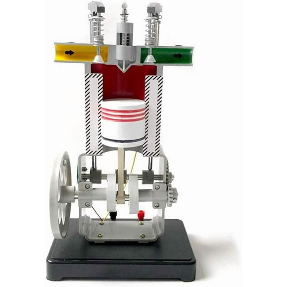 Gamvdout Diesel Engine Model Science Kits Junior Middle School Physics Experiment Equipment Four-Stroke Internal Combustion Engine Model,Silver,Teaching Instrument