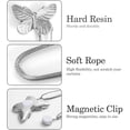 thumbnail image 3 of Curtain Tie Magnetic, 1 Pair Vintage Butterfly Resin Flower Curtain Drapery Holdback Retro Window Curtain Decorative Buckle Holder for Home Office Cafe Balcony, Gold, 3 of 14