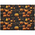 thumbnail image 2 of Halloween Tablecloth Round 60×60 inch, Orange Buffalo Plaid Ghost Pumpkin Washable Table Cover for Home Kitchen Party Dinner Decor, 2 of 6