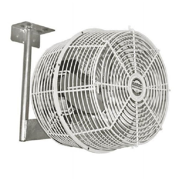 J & D VBG12 115V 1PH S-Variable 12 in. Green Breeze HAF Fan with Bracket & 10 ft. Cord, White