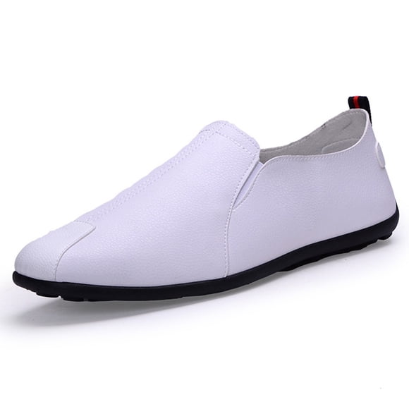 LSLJS Men's Leather Shoes, Fashion Men Leather Casual Slip-On Breathable Driving Shoes Dress Shoes