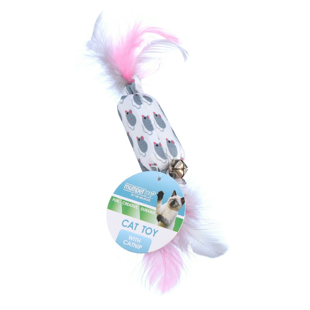 Multipet Plush Mouse Print Catnip Cat Toy