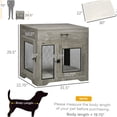 thumbnail image 6 of JERFIT Modern End Table Dog Crate Furniture with Washable Cushion, 2-Door Wooden Kennel for Small Medium Dogs, Side Table with Storage Drawer, Grey, 6 of 8