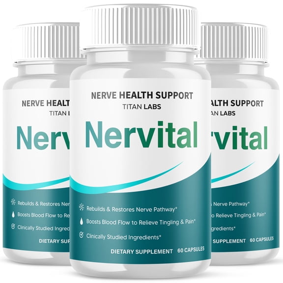 Nervital Advanced Nerve Support Supplement Pills All Natural Ingredients 180 Capsules