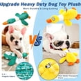 thumbnail image 3 of Interactive Squeaky Dog Chew Toy, Ideal Dog Toys for Chewers, Small, Medium & Large Dogs - Crinkle Duck (Yellow), Large, 3 of 8