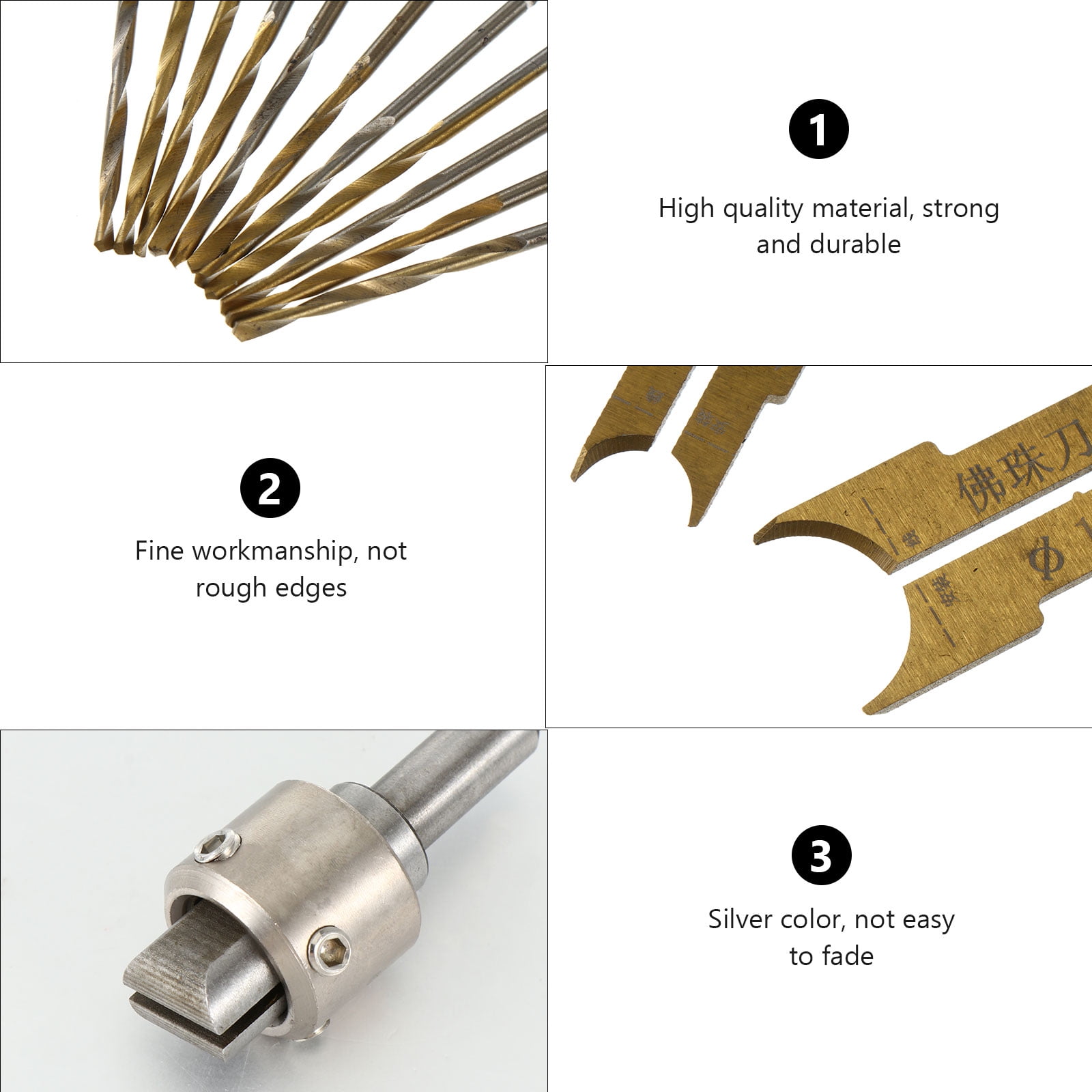 WRISTBIQUE Small Drill Bit Set Wood Ring Drill Bit Set Steel 24Pcs