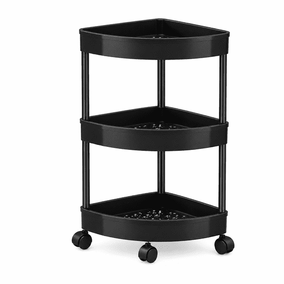3/4/5-Tier Corner Storage Cart with Wheels, Rolling Organizer Shelf for Bathroom, Kitchen
