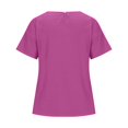 thumbnail image 5 of MEICHEN Cotton and Linen Pure Color Irregular Bottom Short Sleeved T Shirt Summer Fashion Clothing for Women, 5 of 5