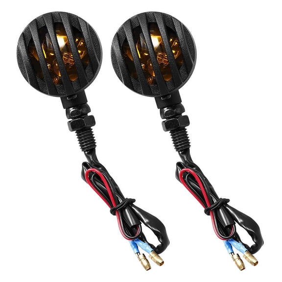 LED Motorcycle Turn Signals - 2 Pack Universal Bullet Blinker, Wire Rear Mount Signal Lights Kit for Motorcycles, Bobbers, Bikes