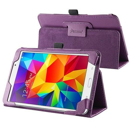 Insten Purple Leather Tablet Case Cover with Stand For Samsung Galaxy Tab 4 7.0 SM-T230 Tab4 7-Inch 7"