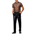 thumbnail image 2 of INSPIRE CHIC Glitter Mesh Sheer T Shirt for Men's Round Neck Short Sleeve See Through Party Tee Tops, 2 of 5