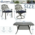 thumbnail image 2 of 9-Piece Patio Cast Aluminum Dining Set, Outdoor Dining Furniture Set for 8 Person, Includes 64" Square Table, 6 Stationary and 2 Swivel Dining Chairs with Umbrella Hole, Navy Blue, 2 of 7