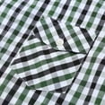 thumbnail image 2 of Bienzoe Boy's Cotton Plaid Roll Up Button Down Sports Shirts Green/Black 9/10, 2 of 9