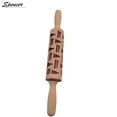 thumbnail image 5 of Spencer 17" 3D Christmas Wooden Baking Rolling Pin Engraved Embossing Rolling Pin with Christmas Symbols for baking Cookies Cake "#2", 5 of 7