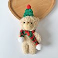 thumbnail image 3 of Oso de peluche de 15 cm con bufanda roja navideña kawaii, muñeco de peluche para niña, llavero colgante para bolso, regalo de Navidad para niños, 3 of 5
