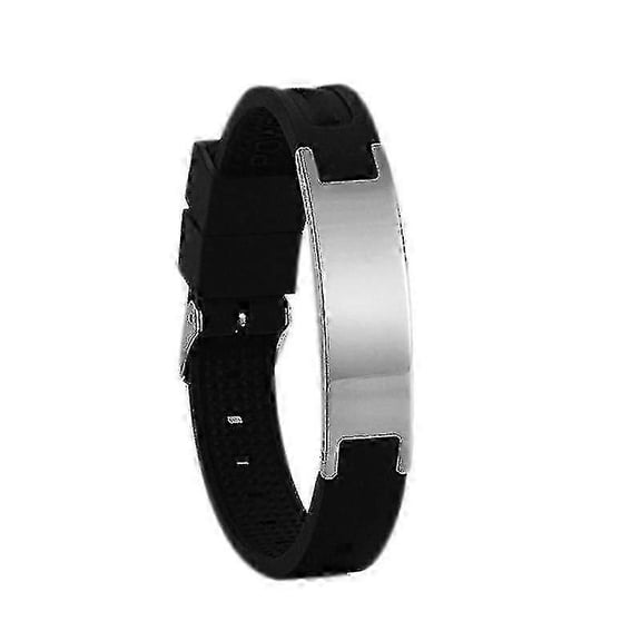 Power Silicone Bracelet Elelents Energy Balance Bracelet Magnetic Wristband Black Silicone Hy