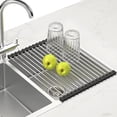 thumbnail image 2 of AAKitchen Over The Sink Multipurpose Roll-up Dish Drying Rack Rolling Dish Drainer Foldable Sink Rack Mat for Kitchen RV Camper Trailers (11.2''Wx17.7''L), 2 of 5