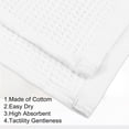 thumbnail image 3 of Toalla de baño de algodón con patrón de tejido tipo gofre Unique Bargains Blanco 140x70cm 55,12''x27,56'', 3 of 7
