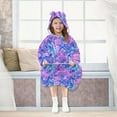 thumbnail image 7 of FORMRS Wearable Blanket Hoodie with Sleeves for Kids Cozy Flannel Sweatshirt, Purple Starfish Pattern, 7 of 7