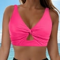 thumbnail image 2 of ZQUUVOU Women's Swimsuit Top Sleeveless Solid Swimsuit Push-Up Padded Swimsuit (Hot Pink,L), 2 of 5