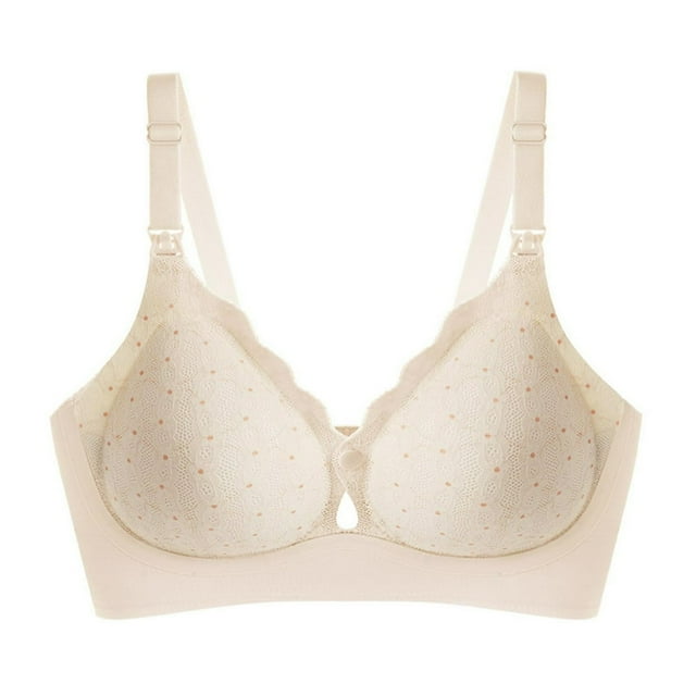 Women‘s Seamless Lace Nursing Bra Wire With Front Double Opening Clasp For Pregnancy And Postpartum Comfort