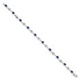 thumbnail image 3 of Auriga Fine Jewelry 14K White Gold Blue Sapphire/White Sapphire Bracelet 7inch for Women, 3 of 7