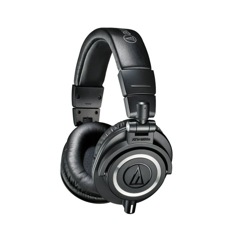 Audio-Technica ATH-M50x Professional Monitor Headphones + Slappa Full Sized  HardBody PRO Headphone Case SL-HP-07