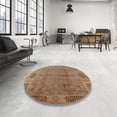 thumbnail image 4 of Ahgly Company Machine Washable Indoor Round Industrial Modern Light Brown Area Rugs, 5' Round, 4 of 7