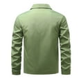 thumbnail image 4 of WTOBBY Men's Business Jacket with Lapel Zip, Solid Color Slim Fit Polyester Blend, Smart-Casual for Work and Commute, Lightweight and Durable for Professional Settings,Green M, 4 of 8