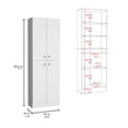 thumbnail image 3 of LiviNest Kitchen Storage Cabinet 71 Inch Height: Modern White Freestanding Cupboard with 4 Doors & 5 Adjustable Shelves - Multi-Functional Storage Solution for Small Apartments & Home Offices, 3 of 6