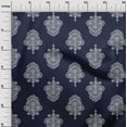 thumbnail image 2 of oneOone Viscose Jersey Fabric Leaves & Floral Block Printed Fabric 1 Yard 60 Inch Wide, 2 of 5