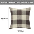 thumbnail image 3 of Unique Bargains 2-Pack Checks Pattern Decorative Throw Pillow Covers Brown 18" x 18", 3 of 7