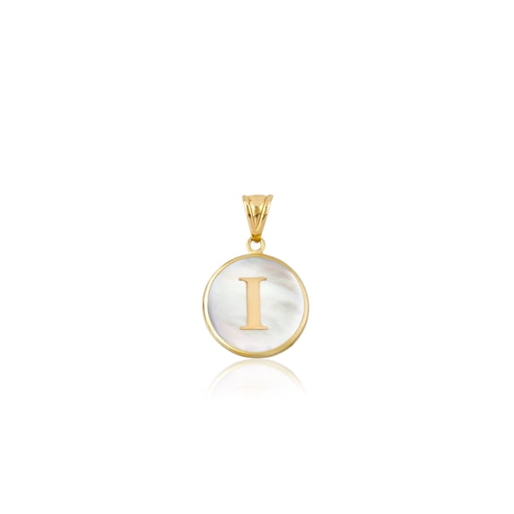 14K Gold Pendant, Gold Letter F, Gold Necklace, Gold Letter Pendant, Pearl Pendant, Chained or Chainless Pendant