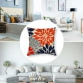 thumbnail image 5 of Navy Blue and Orange Grey Pillow Covers  Summer Fall Dahlia Floral Decorative Throw Pillows Cover Farmhouse Geometric  Outdoor Pillow Case for Home Couch Bed Sofa Decor, 5 of 7